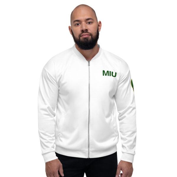 MIU Pioneers Unisex White MIU Tennis Bomber Jacket