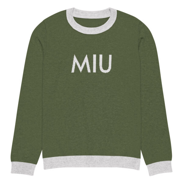 Olive knitted crew neck sweater - Image 5