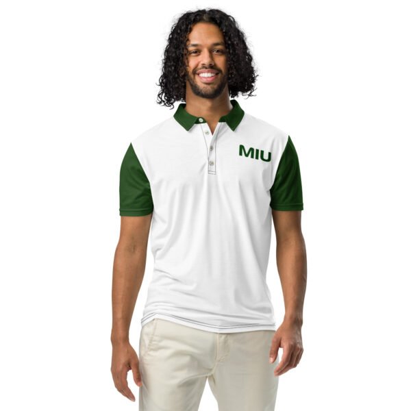 Men’s slim fit polo Pioneer green collar and sleeves