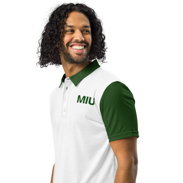 Men’s slim fit polo Pioneer green collar and sleeves - Image 3