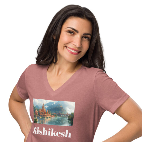 Rishikesh 66-70 Women’s relaxed v-neck t-shirt - Image 14