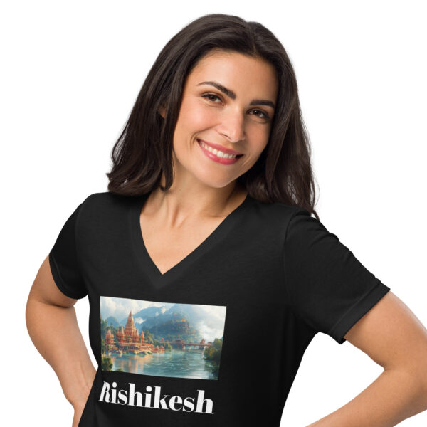 Rishikesh 66-70 Women’s relaxed v-neck t-shirt - Image 2