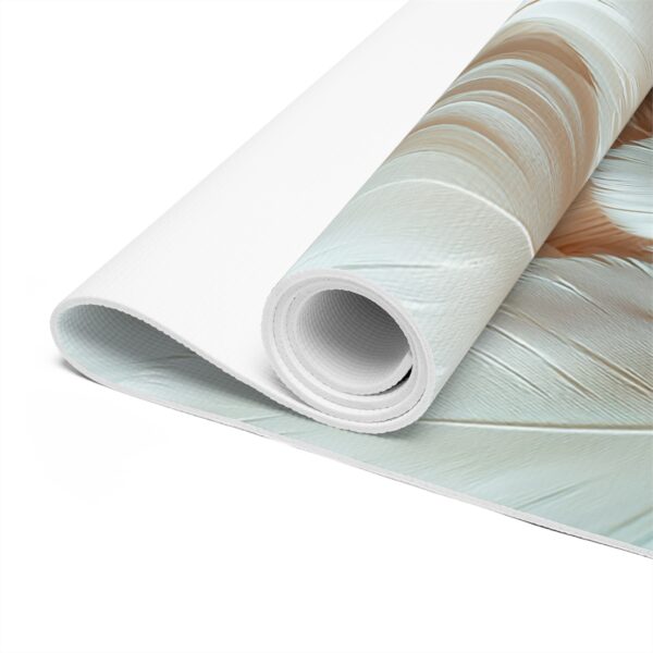 Soft Foam Yoga Mat - white feathers - Image 3