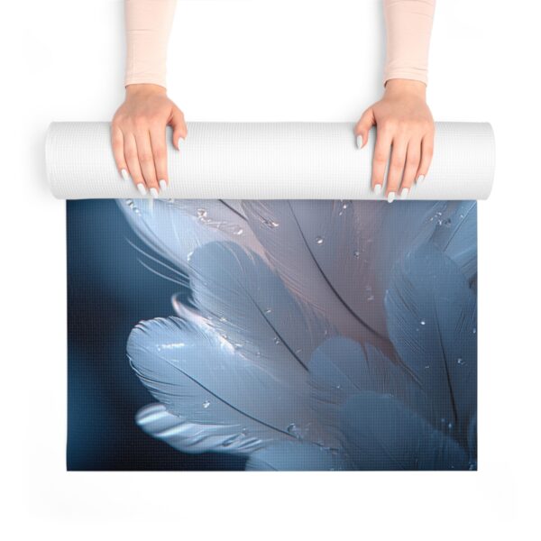 Soft Foam Yoga Mat - Blue Feathers - Image 4