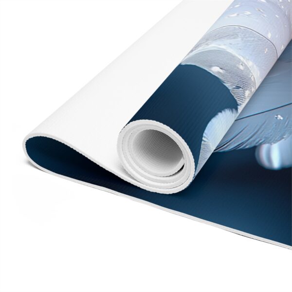 Soft Foam Yoga Mat - Blue Feathers - Image 3