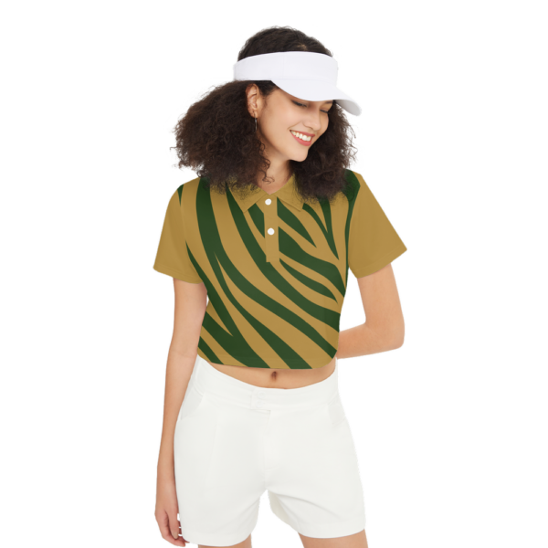 Women's Zebra Short-Sleeve Crop Polo Shirt-Heavyweight 225g