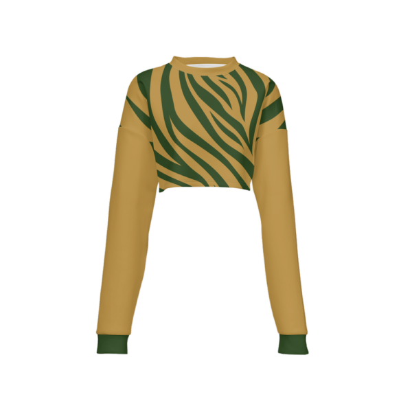 Pioneers Zebra Women's Cropped Crewneck Sweatshirt-Techno Scuba Knit