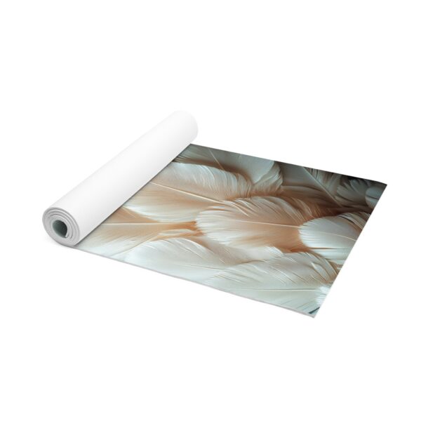 Soft Foam Yoga Mat - white feathers - Image 2