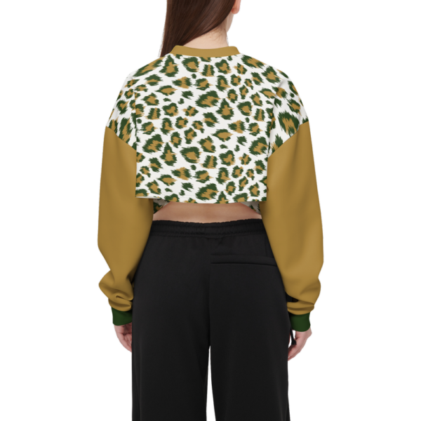 Pioneers Cheetah Women's Cropped Crewneck Sweatshirt-Techno Scuba Knit - Image 6