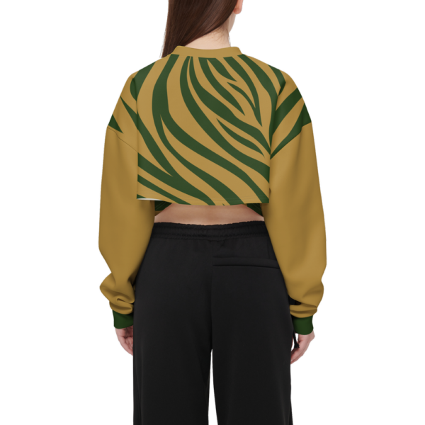 Pioneers Zebra Women's Cropped Crewneck Sweatshirt-Techno Scuba Knit - Image 6